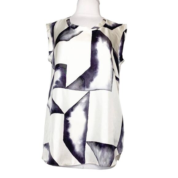 3.1 Phillip lim silk geometric brush stroke top - Picture 1 of 7